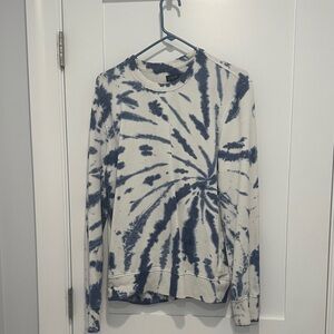 J. Crew Factory Blue and White Tie-Dye Sweatshirt